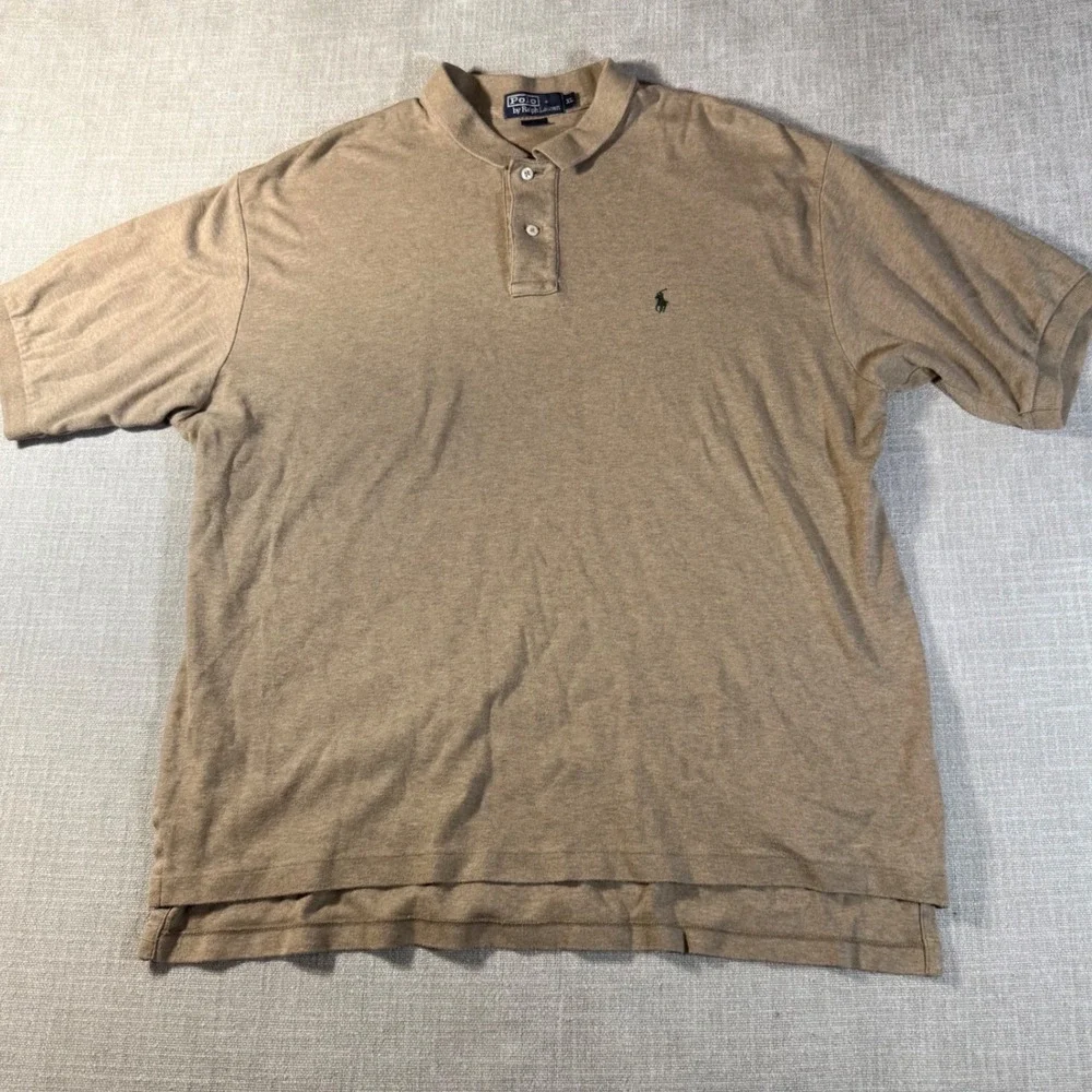 Polo Ralph Lauren Polo Shirt Short‎ Sleeve XL Tan
